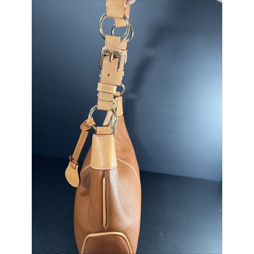 VTG Dooney & Bourke AWL Hobo Brown Pebbled Leather Shoulder Bag Purse - Picture 3 of 14